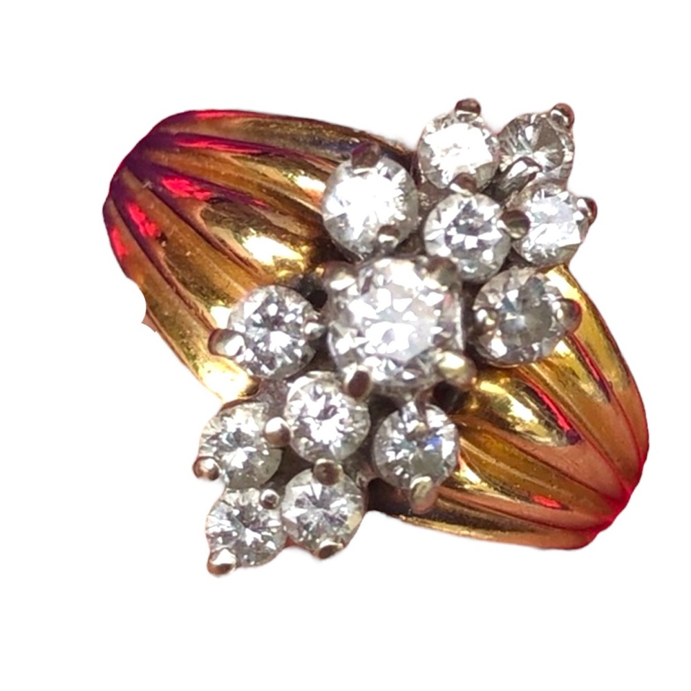 Spectacular 14k 1 TCW Diamond cluster ring VS2 appraisal 4600$ Value